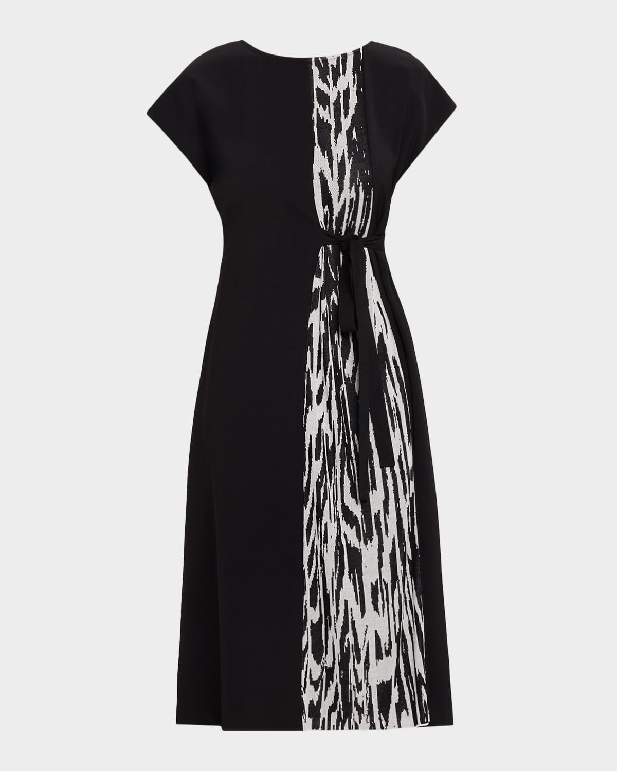 Misook Ikat Belted Knee-Length Dress