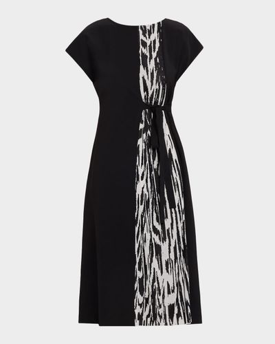 Misook Ikat Belted Knee-Length Dress