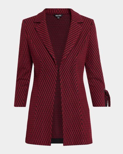 Misook Knit Single-Breasted Tie-Cuff Jacket