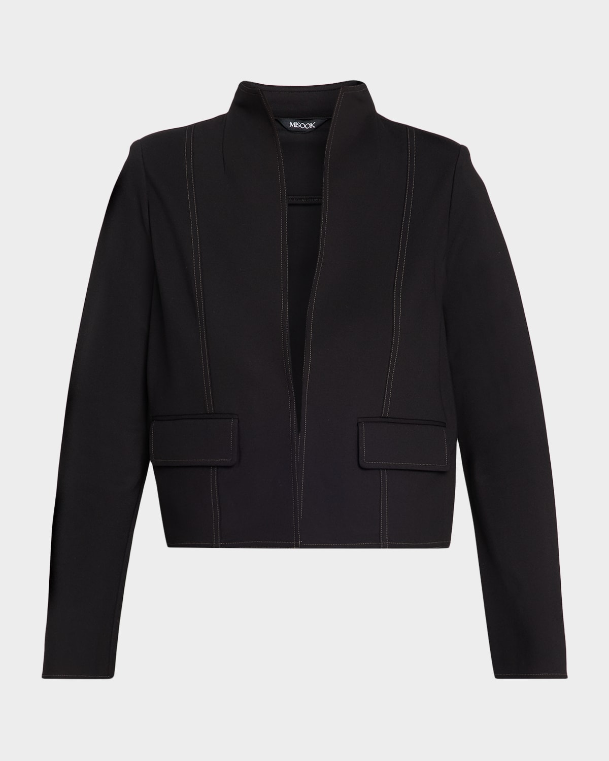 Misook LuxeStretch Contrast Stitch Ponte Jacket