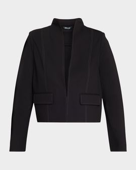 Misook LuxeStretch Contrast Stitch Ponte Jacket