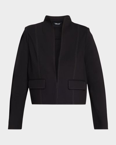 Misook LuxeStretch Contrast Stitch Ponte Jacket