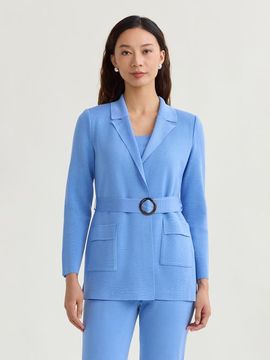 Misook Misook Belted Tonal Flat Knit Jacket