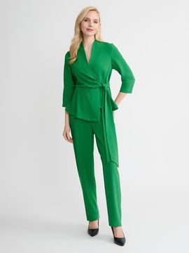 Misook Misook Crepe de Chine Wrap Blouse
