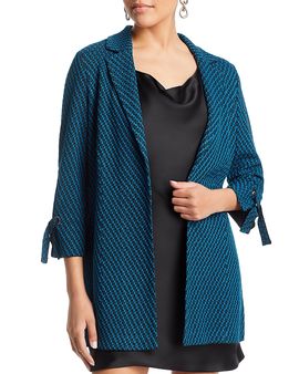 Misook Misook Diagonal Stripe Tie Cuff Jacket