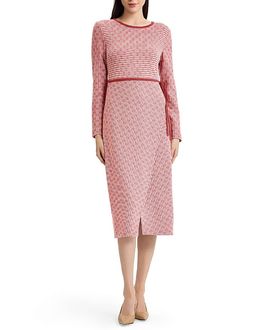 Misook Misook Faux Wrap Contrast Trim Soft Knit Straight Dress