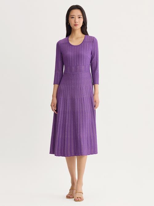 Misook Misook Fit & Flare Multi Stitch Soft Knit Maxi Dress