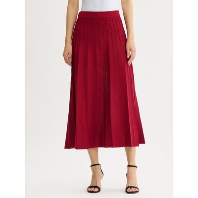 Misook Misook Flared Wide Ribbed Soft Knit Maxi Skirt