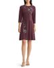 Misook Misook Floral Embroidered A-Line Soft Knit Dress - 1