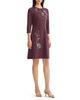 Misook Misook Floral Embroidered A-Line Soft Knit Dress - 2