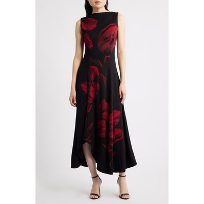 Misook Misook Floral Sleeveless Fit & Flare Maxi Dress