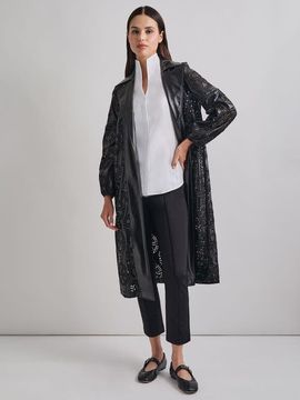 Misook Misook Heritage Fit Open Front Vegan Leather Jacket