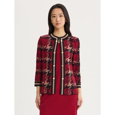 Misook Misook Heritage Houndstooth Knit Jacket