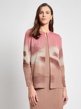 Misook Misook Heritage Landscape Pattern Knit Jacket