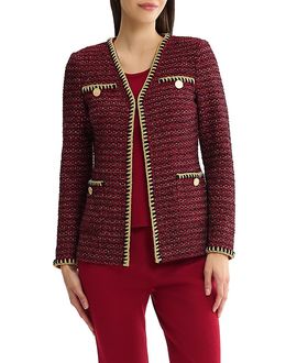 Misook Misook Heritage Lurex Gold Trim Tweed Knit Jacket