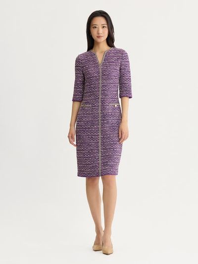Misook Misook Lurex Eyelash Ribbon Knit Sheath Dress