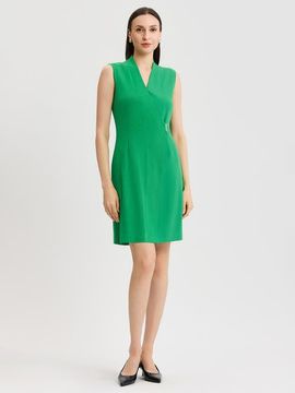 Misook Misook Mixed Media Faux Wrap Dress