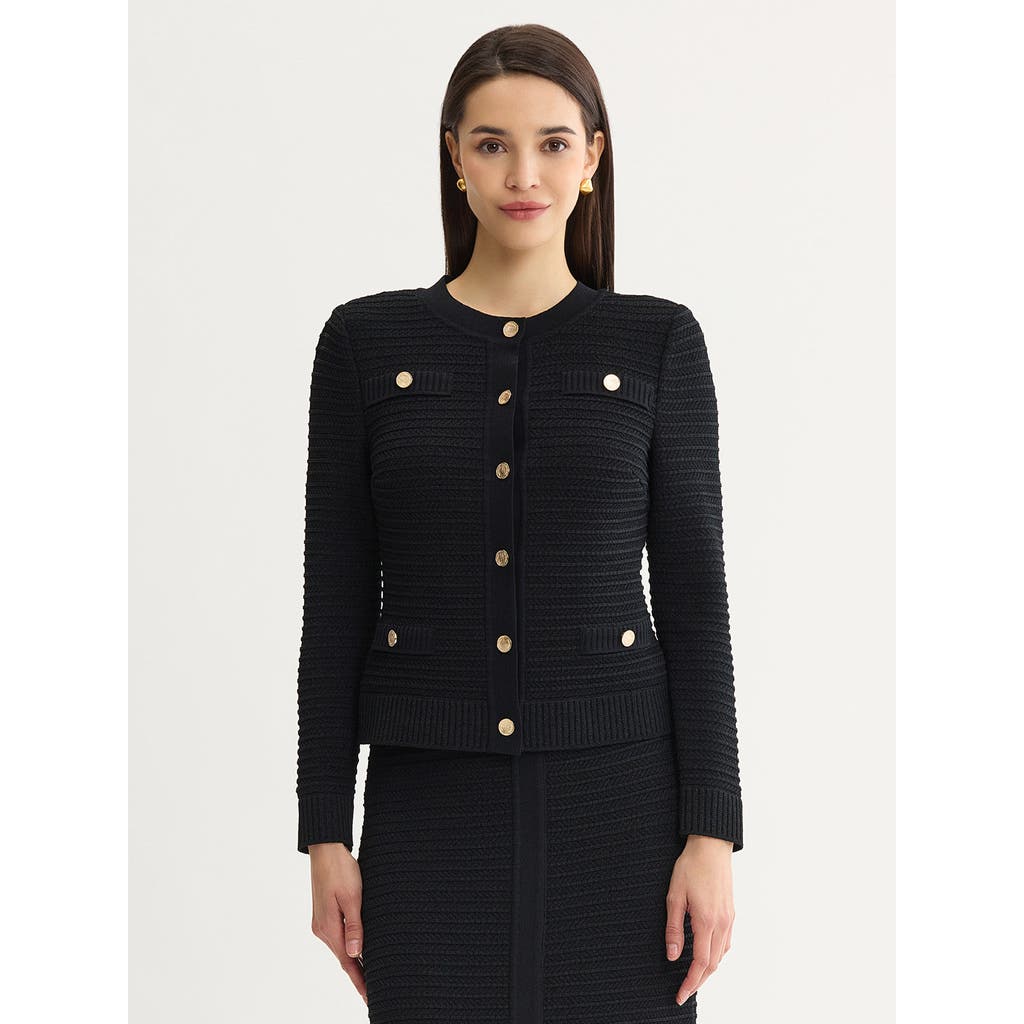 Misook Misook Monochromatic Ottoman Knit Jacket