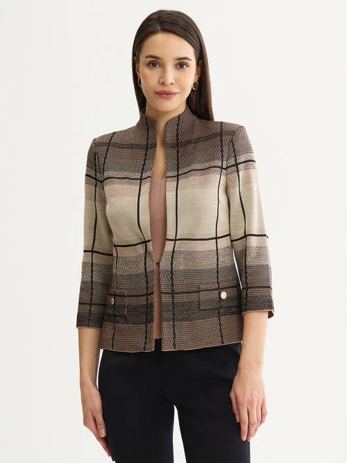 Misook Misook Ombre Grid Flat Knit Jacket