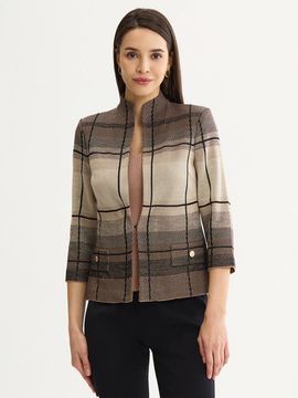 Misook Misook Ombre Grid Flat Knit Jacket
