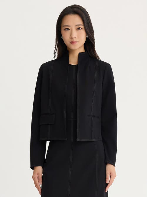 Misook Misook Relaxed LuxeStretch Ponte Contrast Stitch Jacket