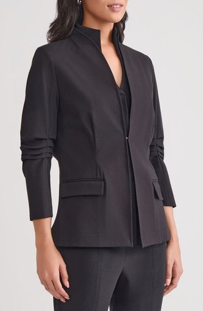 Misook Misook Ruched Sleeve Ponte Jacket
