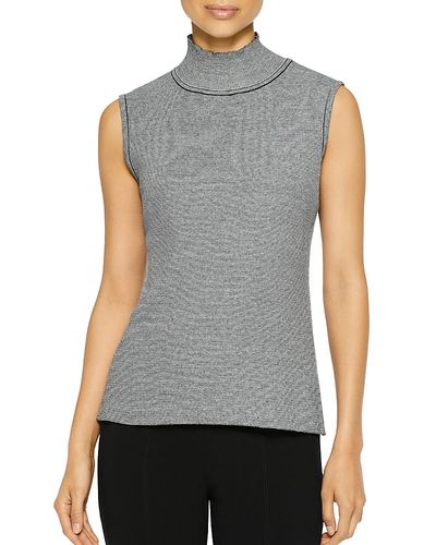 Misook Misook Striped Mock Neck Tank