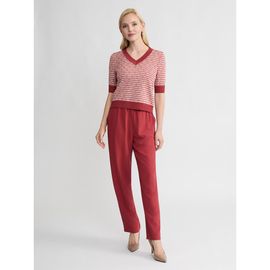 Misook Misook Striped Ribbed Hem Top