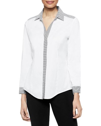 Misook Misook Striped Trim Shirt