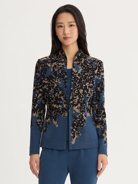 Misook Misook Tailored Speckled Lurex Knit Jacket