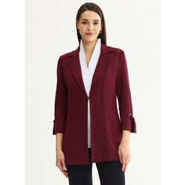 Misook Misook Tailored Tie Cuff Knit Jacket