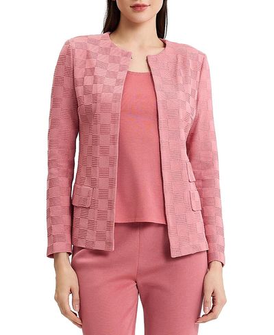 Misook Misook Tailored Tonal Checkered Knit Jacket