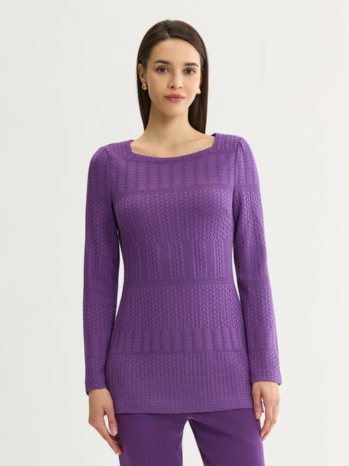 Misook Misook Tonal Multi Stitch Soft Knit Tunic