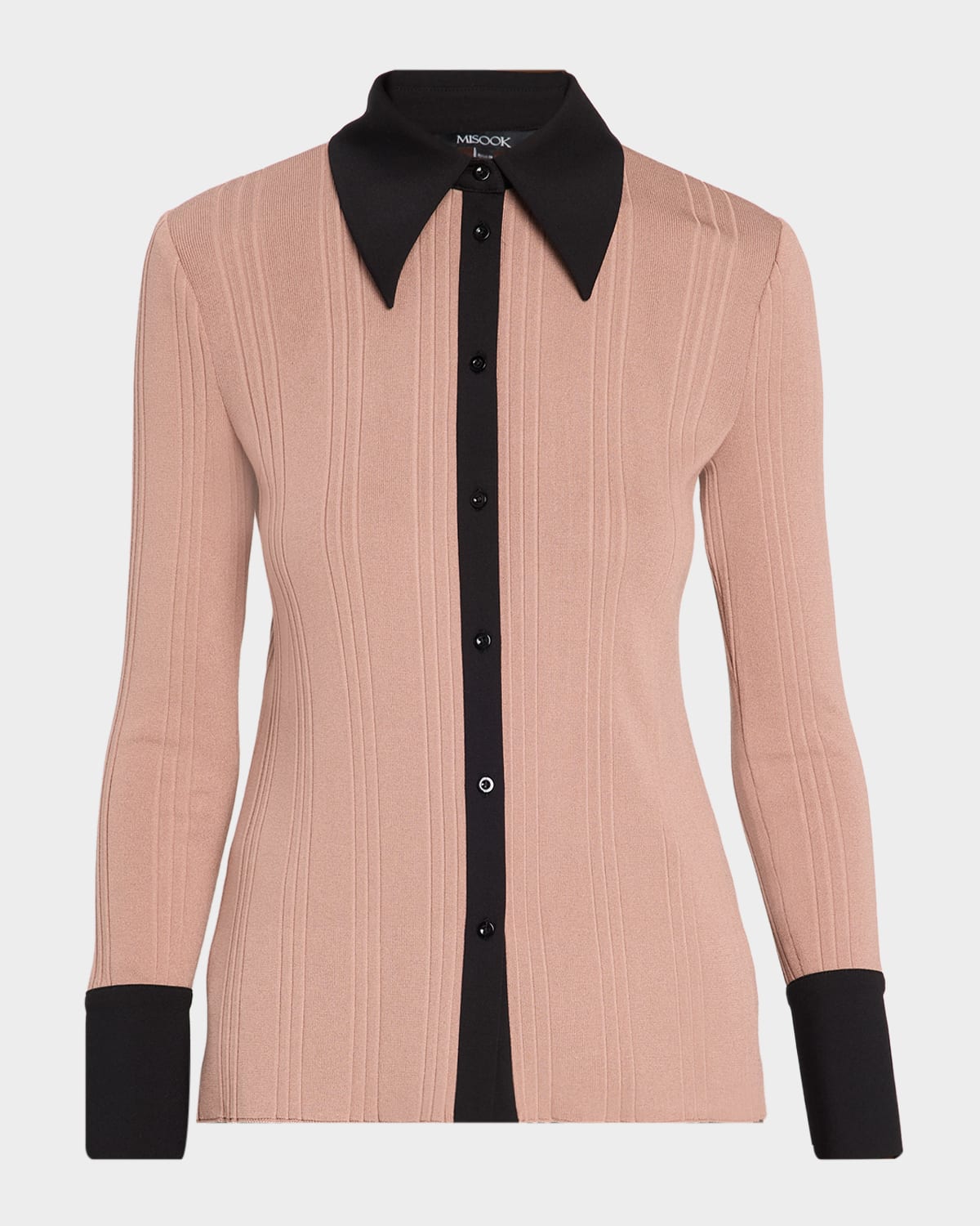 Misook Mixed Media Knit Shirt