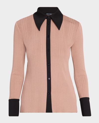 Misook Mixed Media Knit Shirt
