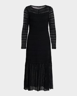 Misook Open-Stitch Knit Midi Dress
