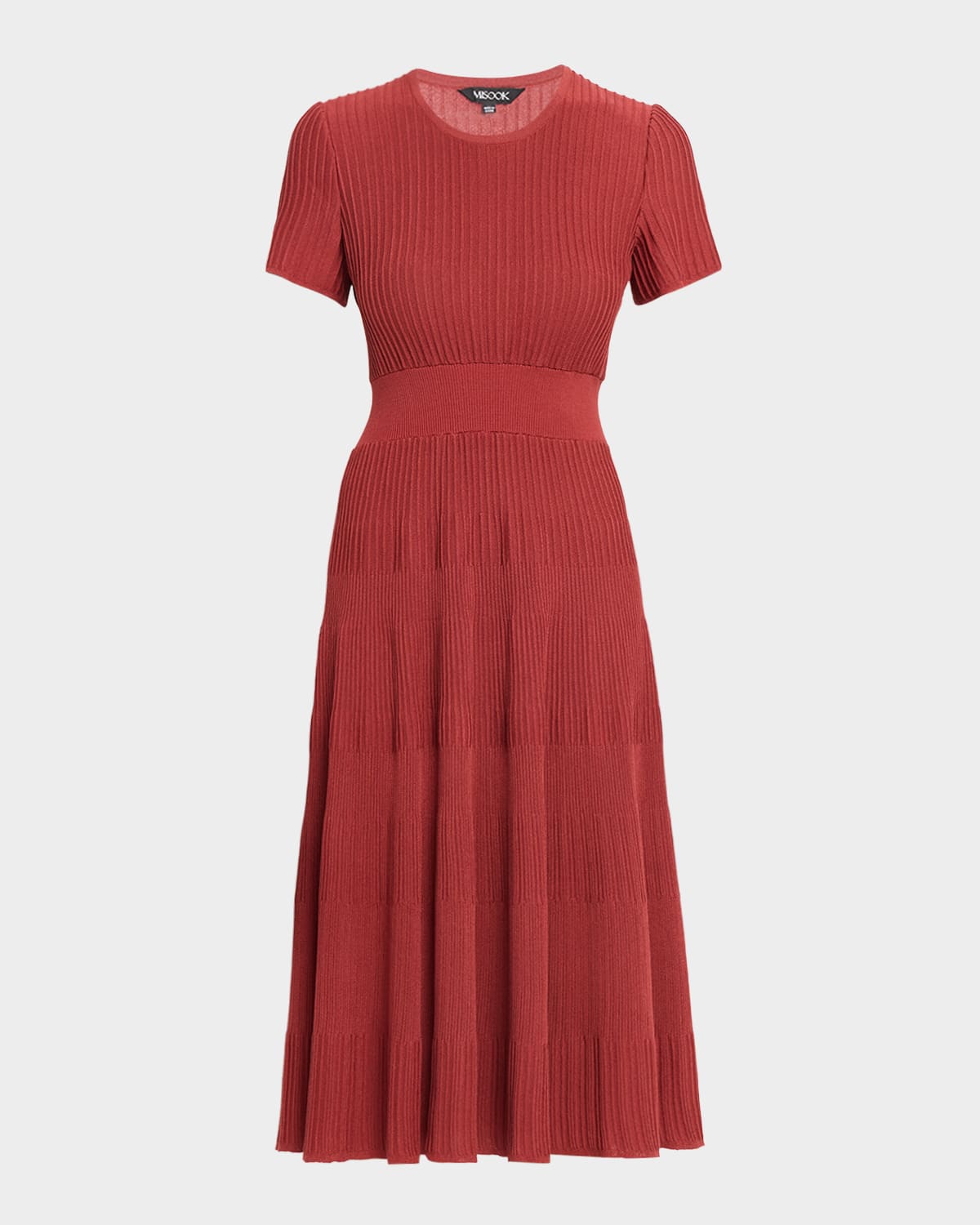 Misook Rib-Knit Fit &amp; Flare Midi-Dress