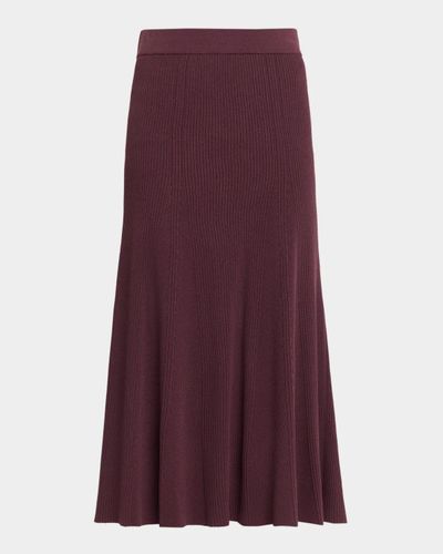 Misook Rib Knit A-Line Midi Skirt