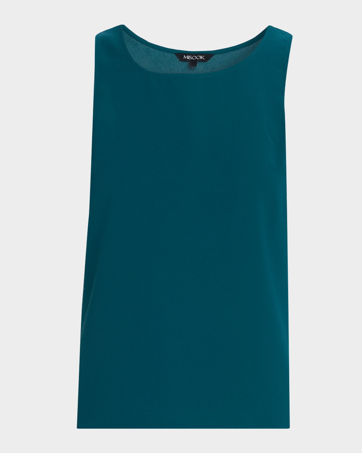 Misook Scoop-Neck Crepe De Chine Tank