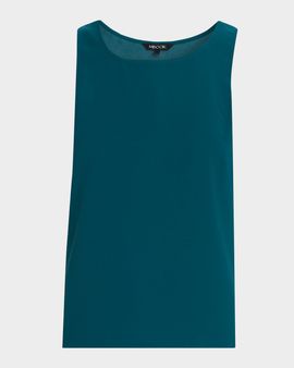 Misook Scoop-Neck Crepe De Chine Tank