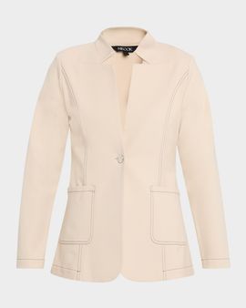 Misook Single-Button Ponte Blazer