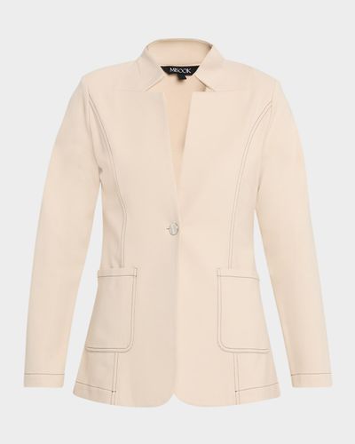 Misook Single-Button Ponte Blazer