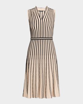 Misook Sleeveless Pleated Knit Midi Dress