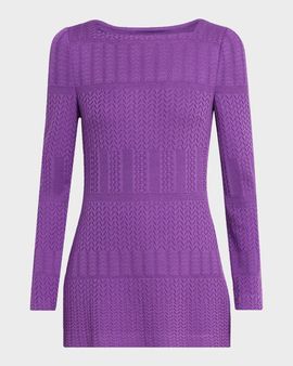 Misook Tonal Multi-Stitch Soft Knit Tunic Top