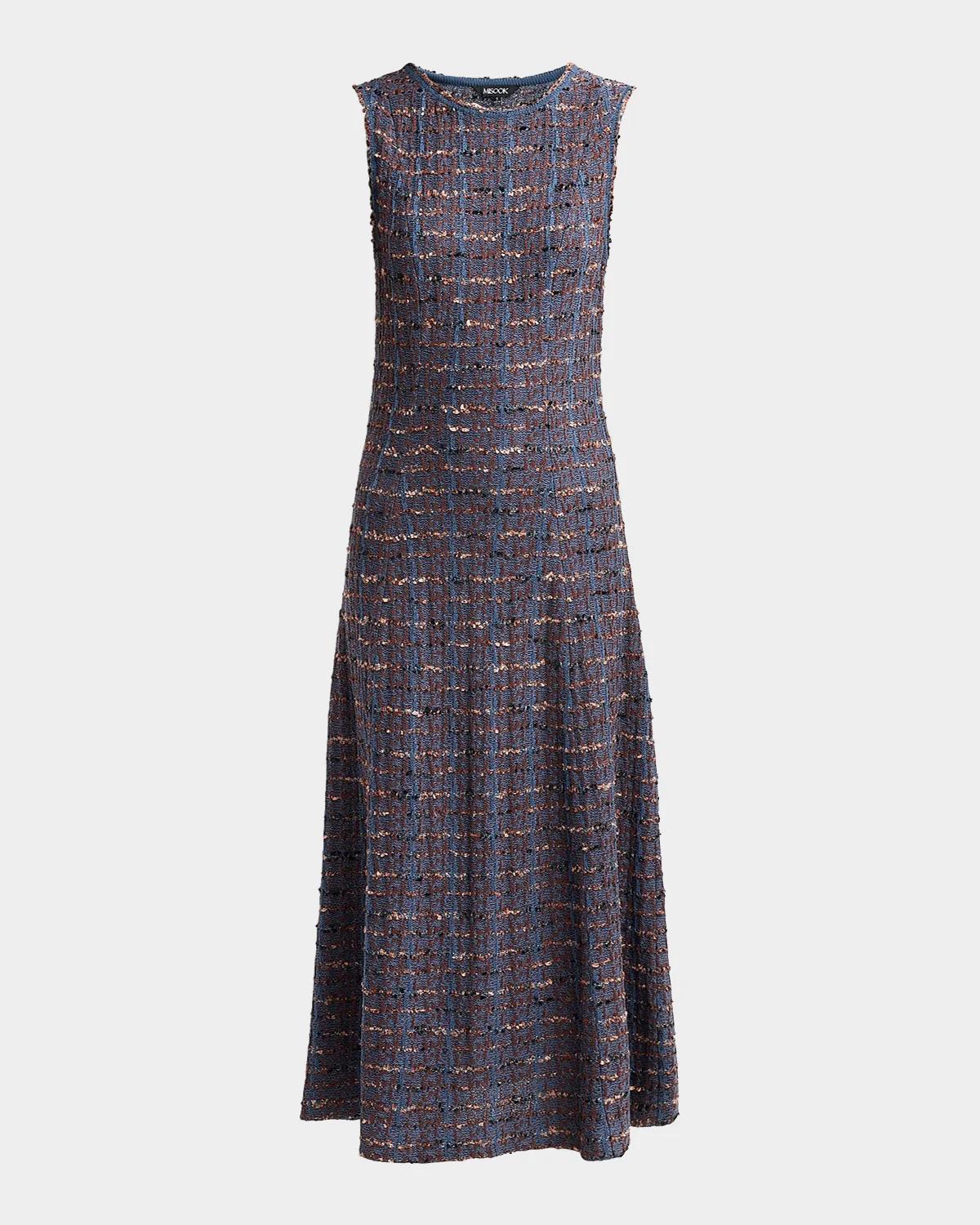 Misook Tweed A-Line Midi Dress