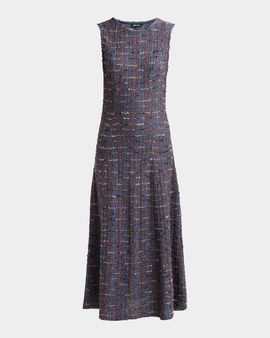 Misook Tweed A-Line Midi Dress