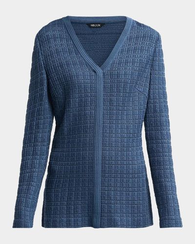Misook V-Neck Textural Knit Tunic