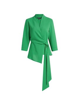 Misook Women's Crepe De Chine Wrap Blouse