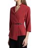 Misook Women's Crepe Side Buckle Wrap Blouse - 4