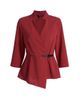 Misook Women's Crepe Side Buckle Wrap Blouse - 8